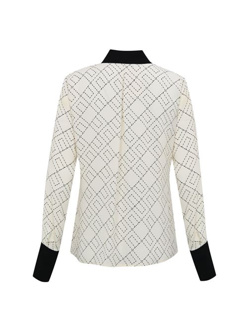 Camicia bianco sporco in georgette Elisabetta Franchi | CA10456E2EF1